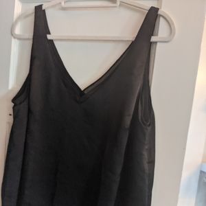 Black V-neck sleeveless top